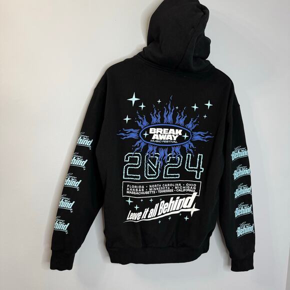 Break Away Musical Festival 2024 Black Hoodie Leave it All Behind Sz M - Picture 10 of 10